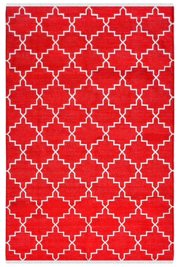 Red Zanjir Handmade Dhurrie