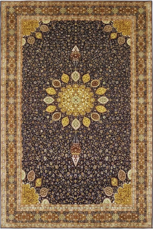 Ardabil Pure Silk Kashmir Handmade Carpet