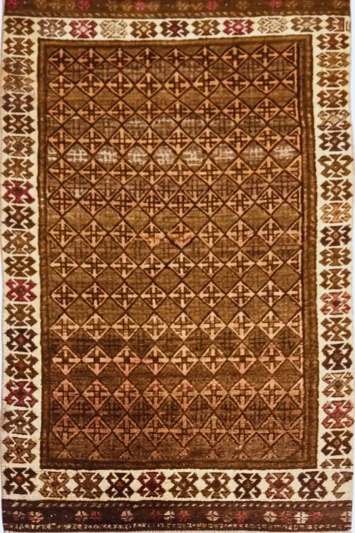 Brown All over Panel Handknotted Kilim