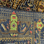 Dark Blue Afghan Caucasian Handmade Carpet
