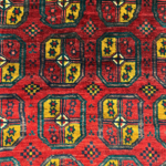 Maroon Bokhara Afghan Handknotted Carpet in India