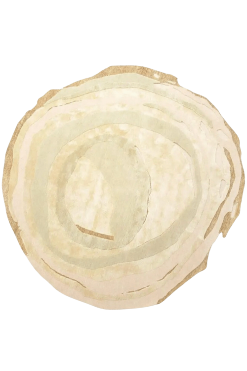 Circular handmade beige Carpet