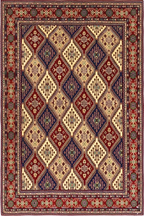 Diagonal Boxes Afghani Handmade Rug