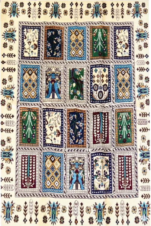 Ivory Jaali All Over Afghani Handmade Carpet