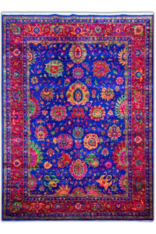 Royal Blue Sari Silk Handmade Carpet
