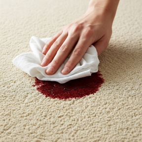 Don't rub, blot the carpet
