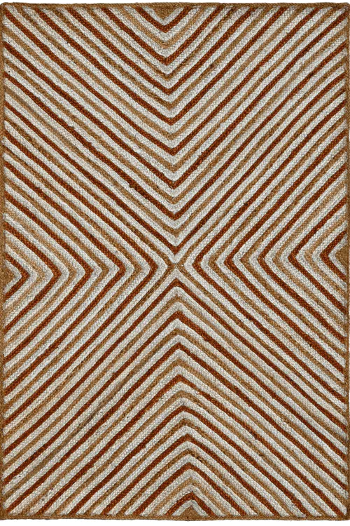 Striped jute carpet