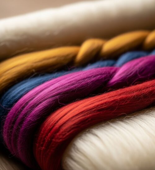 Only the highest grades of natural fibers are taken. Weavers work with pure silk, New Zealand wool, or a mix and more commonly desired materials.