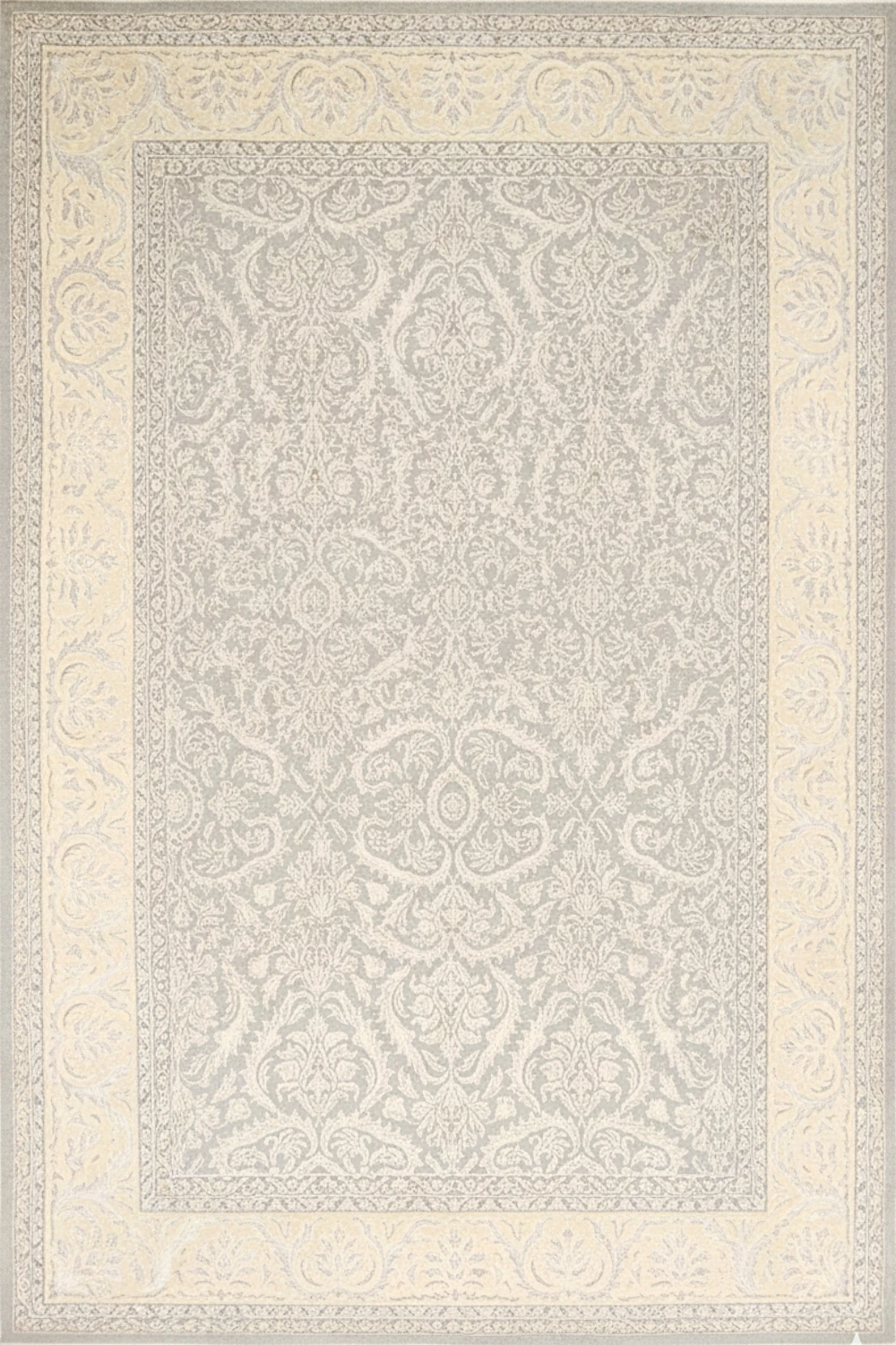 Grey Embossed 8×10 Handknotted Area Rug