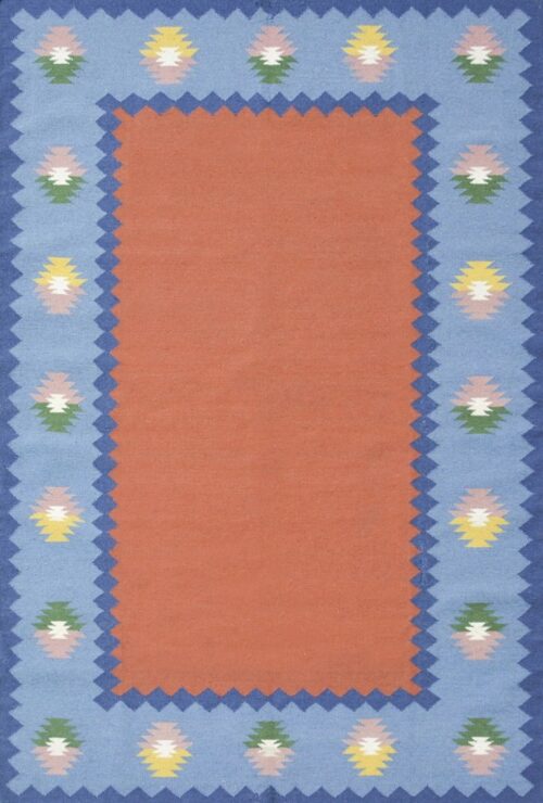 Rustic Floral Flat-woven dhurrie
