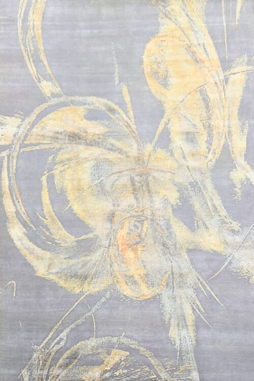 Soft Grey & Yellow Handmade Modern Carpet
