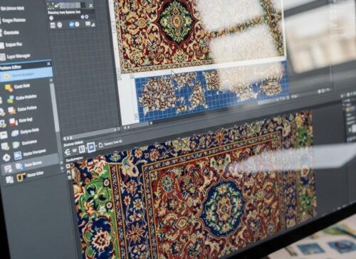 CAD enables our designers to create highly detailed and accurate carpet designs. Whether it’s a traditional Kashan, intricate floral medallion, or a modern abstract rug, CAD allows us to define every single detail clearly. This reduces the risk of design inconsistency or visual imbalance during weaving.