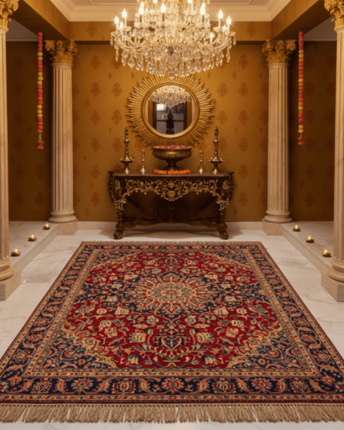 Create a Grand Entrance with an Elegant Rug
