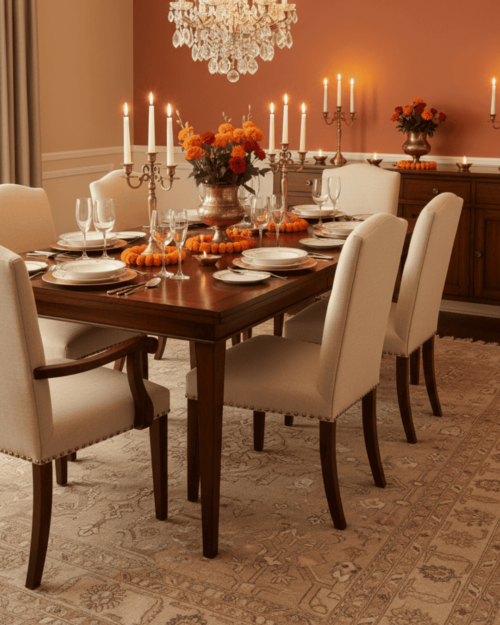 Elevate the Dining Area with Warm Textures
