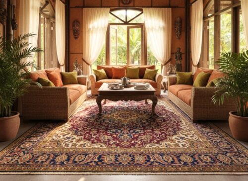 The houses of South East Asia also tend to have natural resources, warm colours and artistic touches that depict the heritage of the area. A Yak Carpet’s Persian or Kashmiri hand-knotted carpet is a fine piece of carpet that can tie these components with great beauty. As an illustration, a silk carpet with complex patterns and high colour maroon, gold or navy can beautify your living room and retain that cultural touch.
