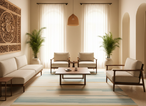The modern Southeast Asian households tend to combine the minimalistic modern furniture with the traditional arts. Select contemporary flooring at Yak Carpet, which is available in faint designs and dull tones such as beige, ivory, and light blue. These carpets balance the simplicity and the luxurious character and do not overwhelm sleek interiors.

