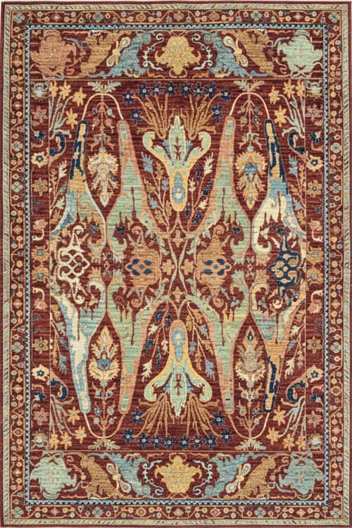 Crimson Tribal Oushak Handmade Carpet