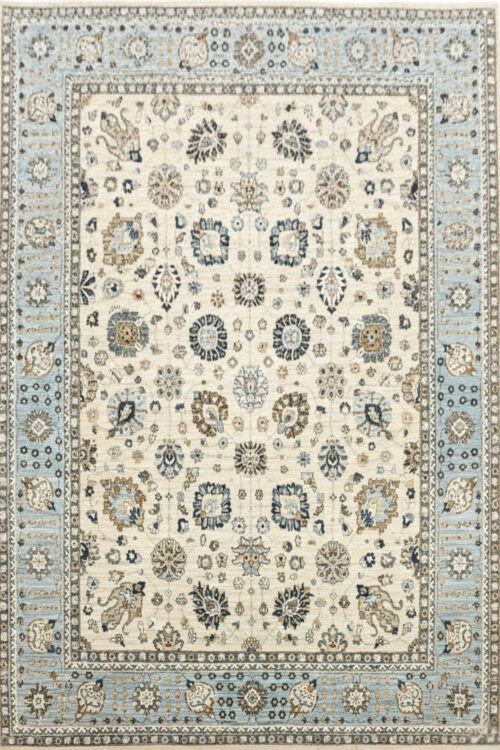 Ivory Pearl Garden Oushak Handmade Carpet