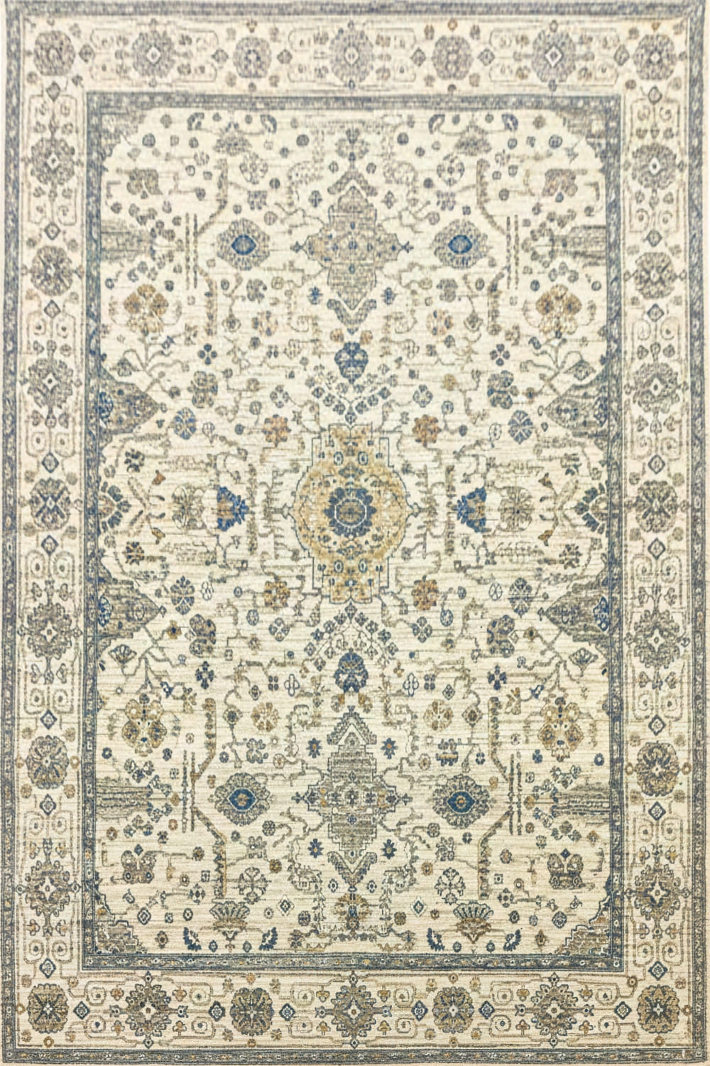 Ivory Medallion Transitional Handmade Rug
