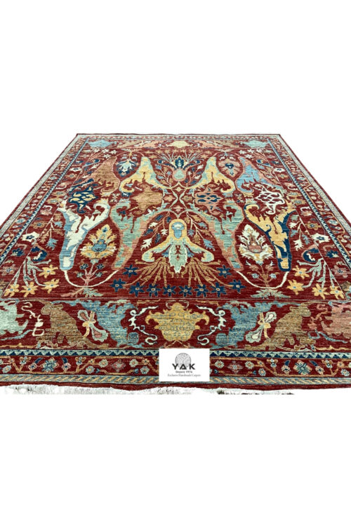 Crimson Tribal Oushak Handmade Carpet