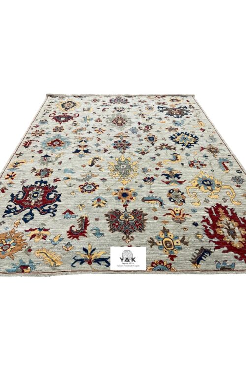 Nawab-E-Kashan Silver Oushak Handmade Rug