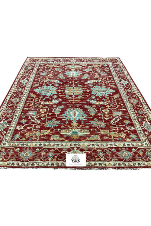 Red Medallion Oushak Handmade Rug