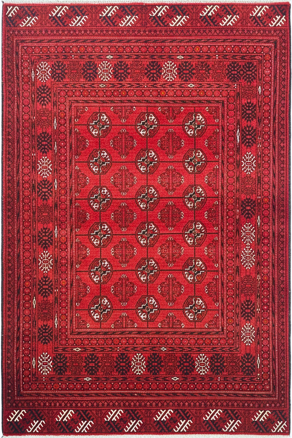 Vintage Red Bokhara Handmade Afghan