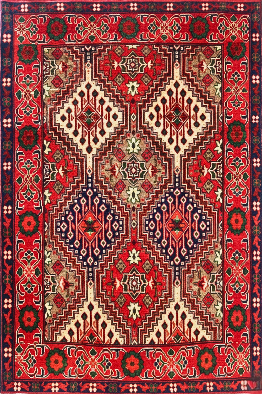 Afghan Tribal Geometric Handmade Wool Carpet