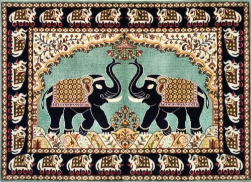 Elephant pictorial handmade carpet