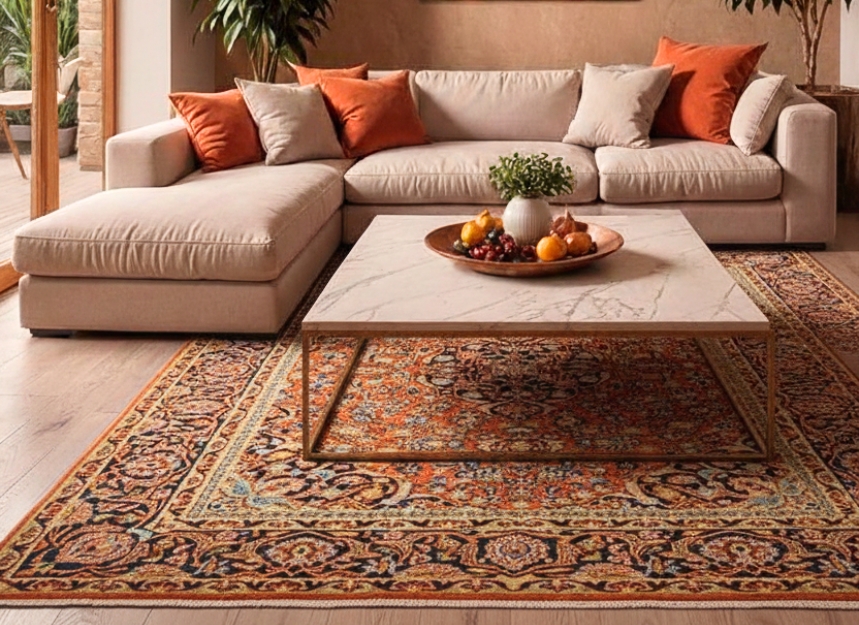 Luxury handmade carpet by Yak Carpet in Delhi perfect for spring 2026 home decor